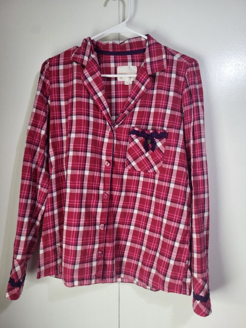 Victoria's Secret Womens S Two Piece Plaid Pajama Set Pink Purple y2k Lounge - Picture 7 of 11